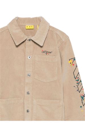 camicia in cotone beige OFF WHITE KIDS | OBES001F25FAB0011710